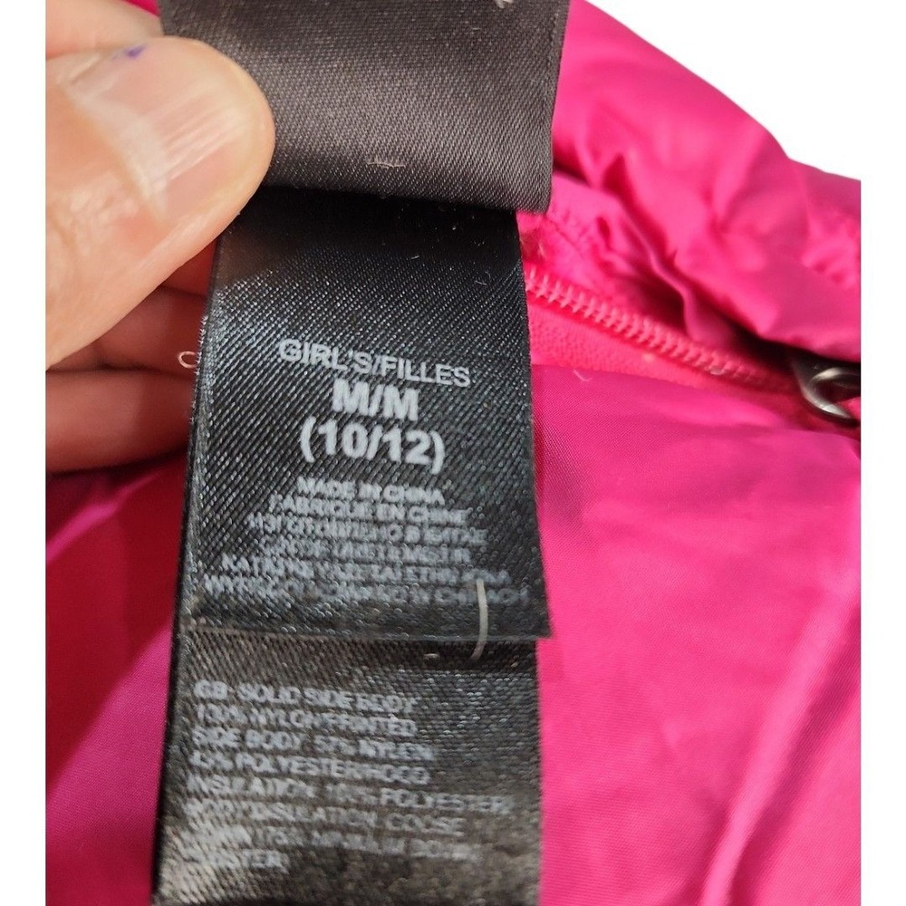 The North Face Puffer Jacket Girls M 10/12 Pink 550 Down Quilted Warm reversible - Picture 4 of 13